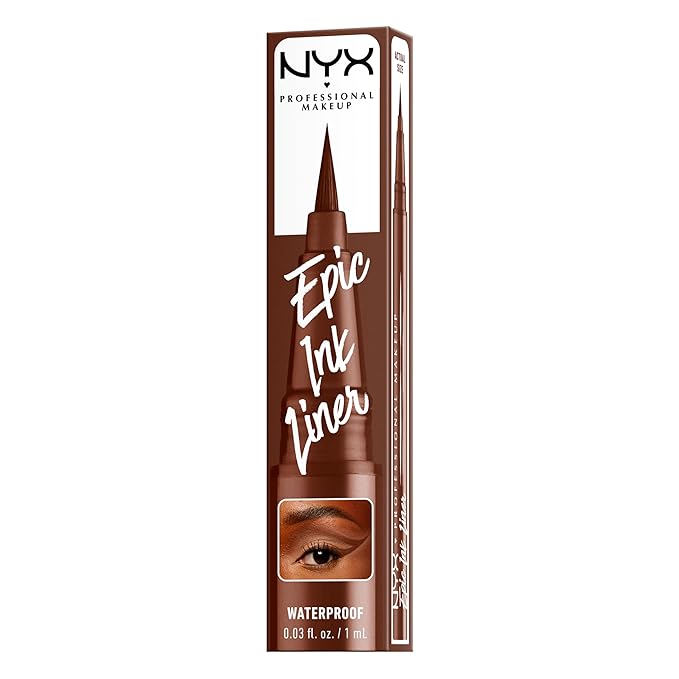 NYX PROFESSIONAL MAKEUP Epic Ink Liner, Waterproof Liquid Eyeliner with Vegan Formula - Graham Cracker (Light Brown Matte)