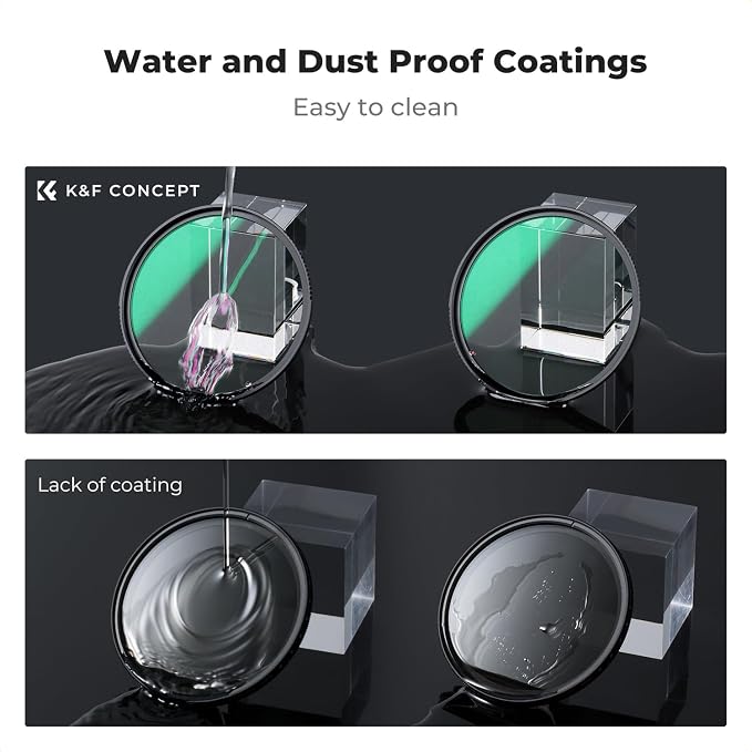 K&F CONCEPT 49mm Black Diffusion 1/4 & 1/8 Lens Filter Kit, Mist Cinematic - Image 6
