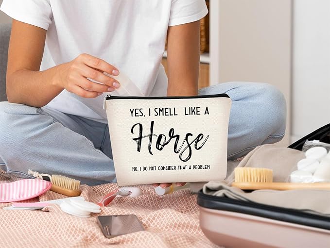 Horse Gifts - Horse Lovers Small Makeup Bag, Funny Cosmetic Bag for Women, Christmas & Birthday Gifts