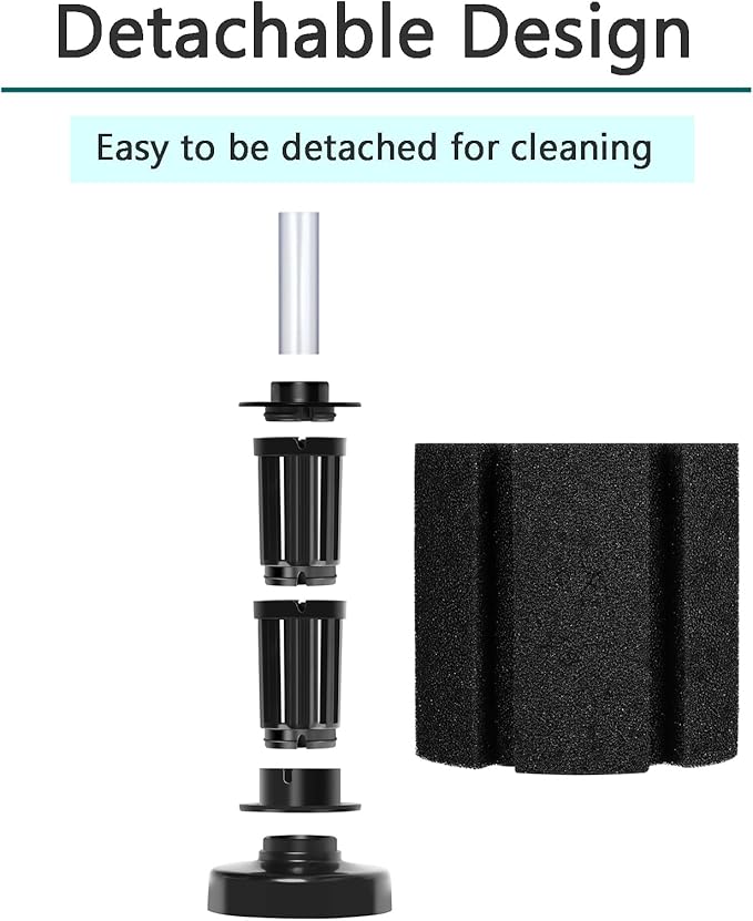 AQUANEAT Aquarium Air Powered Sponge Filter, Fish Tank Bio Bubble Filter - Image 3