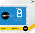 Simply 10x20x1 Air Filter, Merv 8, MPR 600, 12 Pack, Furnace Air Filter by SimplyFilters