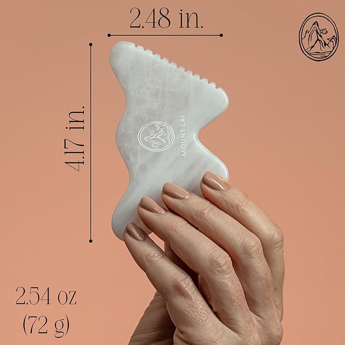 Mount Lai Vitality Qi White Jade Gua Sha Facial Tool – The Imperial Stone of Purity – Patented 5-Sided Professional Sculpting Tool for Lymphatic Drainage, Precision Contouring & Imperial Radiance