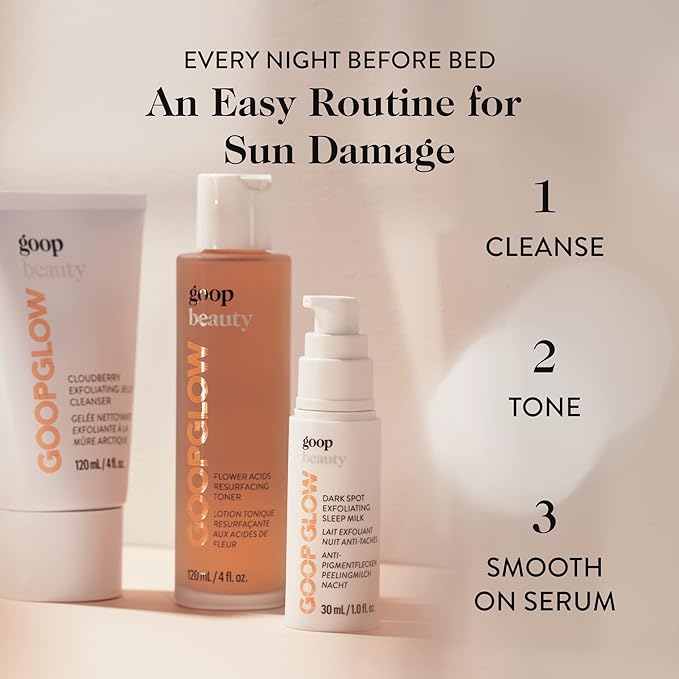 goop Beauty Sleep Milk Serum | Intense Face Exfoliator to Smooth Uneven Texture, Wrinkles, & Pores | Glycolic Acid & Hyaluronic Serum | Dark Spot Corrector | 1 fl oz