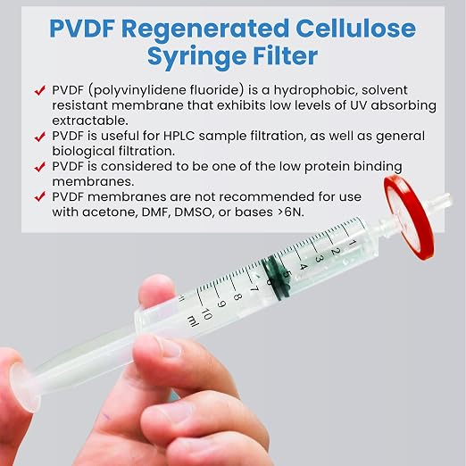 PVDF Membrane Syringe Filter 25mm Diameter 0.45um Pore Size Syringe Lab Filter - Image 5