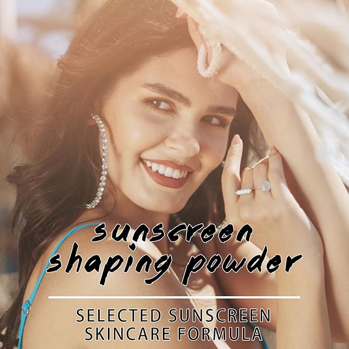 Sunscreen Setting Powder SPF 35, Mineral Brush Powder for Face & Scalp, Oil Control Natural Matte Finish Loose Powder Translucent Lasting Lightweight Breathable for All Skin (03# White)