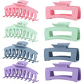 LuSeren Colorful Hair Claw Clips for Girls – 4.3 Inch Cute Matte Claw Clips in Pastel Green, Pink, Blue & Purple – Lightweight Strong Hold Hair Accessories for Teens & Women