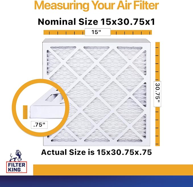 Filter King 15x30.75x1 Air Filter | 6-PACK | MERV 13 | HVAC Pleated AC Furnace - Image 2