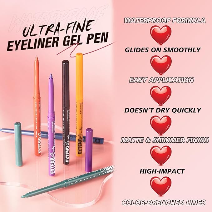 Reddish Brown Cream Shimmer Eyeliner Pencil Waterproof Retractable Brown Gel Eyeliner Smudge-proof Hypoallergenic Makeup (05#)