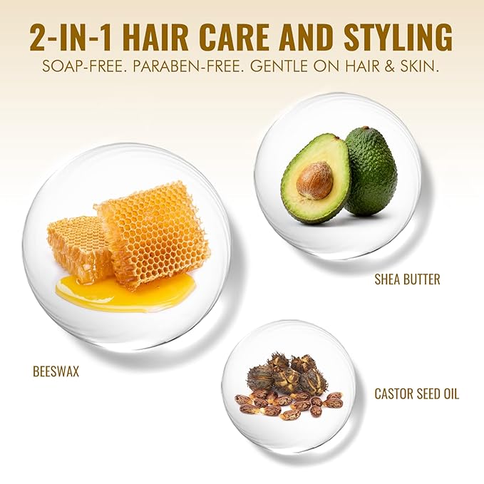 Dolahair Hair Wax Stick - Flyaway Control and Styling Pomade for Kids, Women, and Men - Accessorie Slick Back Hair Brush Kit Hair Bun Maker (Pack of 4)