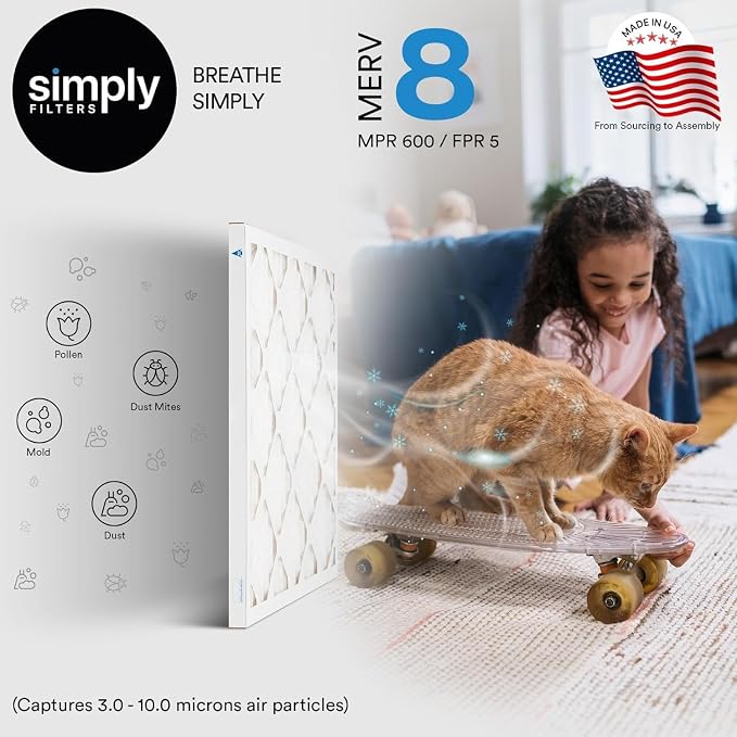Simply 20x25x1 Air Filter, Merv 8, 6 Pack, - Image 7