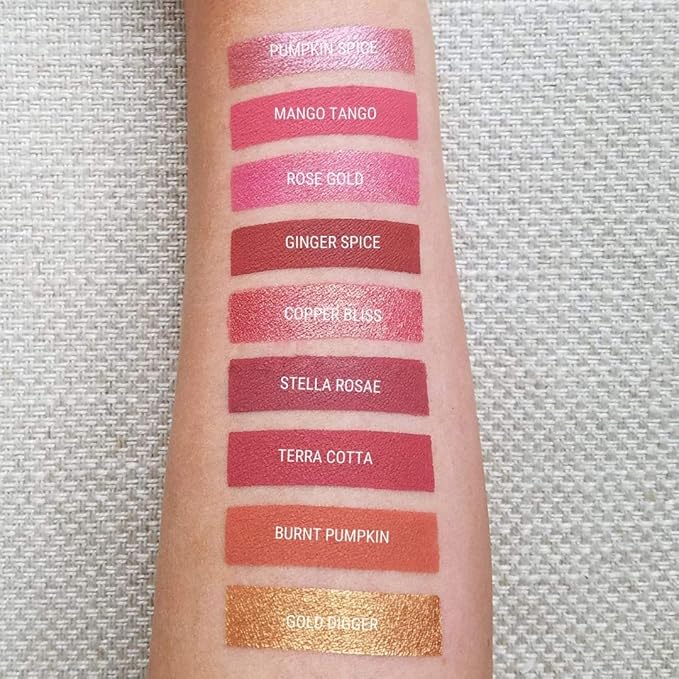Aromi Ginger Spice Matte Liquid Lipstick | Nutmeg, Terra Cotta Lip Color, Vegan & Cruelty-free Beauty, Burnt Orange, Long-lasting Lipstick for Fall (Ginger Spice)
