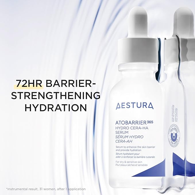 AESTURA ATOBARRIER365 Hydro CERA-HA Face Serum with Ceramide, Hyaluronic Acid, and Niacinamide for Skin Moisture Barrier Repair | Deep Hydration, Suitable for Dry & Sensitive Skin, 30ML / 1.01 fl.oz.