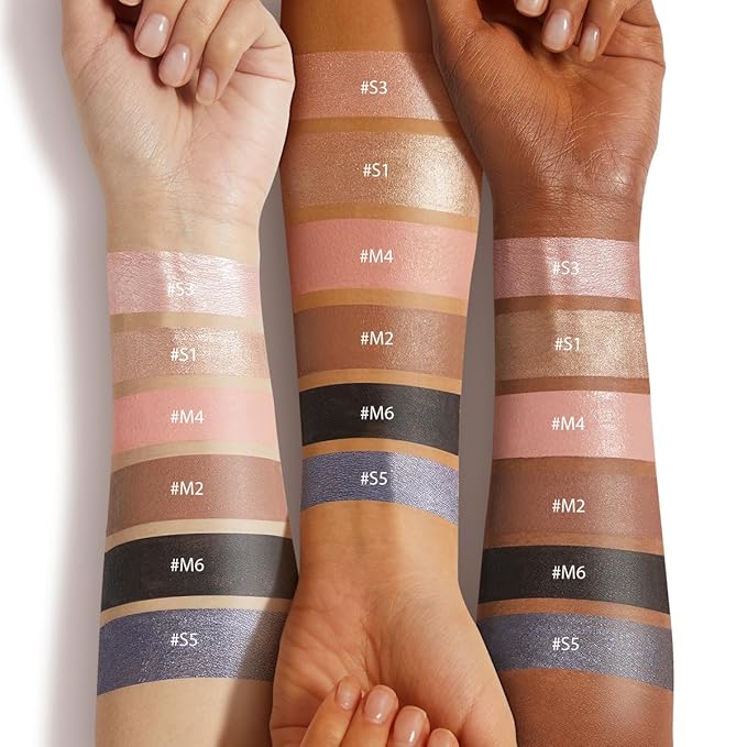 Pink Eyeshadow Stick Makeup Set 1PCS, Neutral Shimmer And Matte Cream Eye Shadow Palette, Metallic Bronze Smoky Eyeliner Brightener Crayon Pencil Kit, Ideal Gift for Women -Warm-Flush