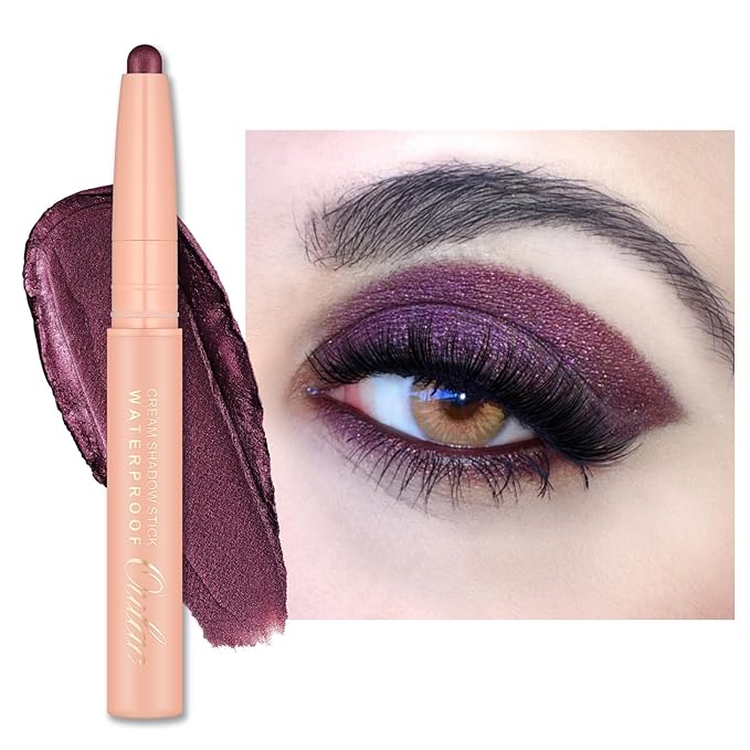 Oulac Twist-Up Burgundy Eyeshadow Stick – Twist-Up Crayon, Creamy Blendable Texture, Vegan & Cruelty-Free Eye Makeup, 1.25g, 12 Lilac Fairy