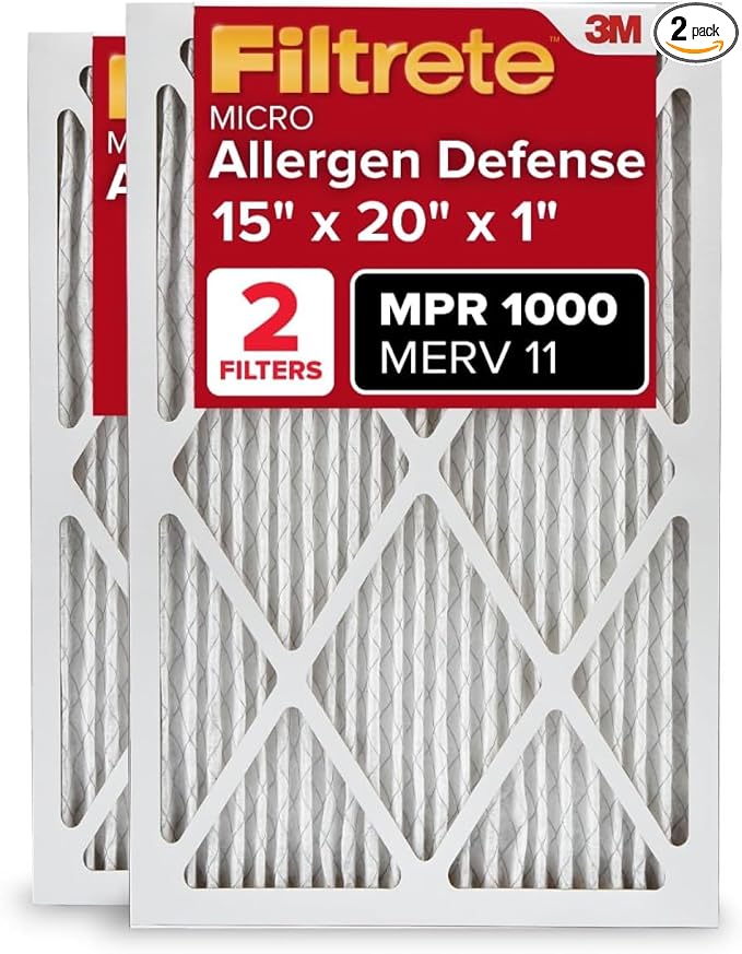 Filtrete 15x20x1 AC Furnace Air Filter, MERV 11, MPR 1000, Micro Allergen by Filtrete