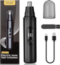 SUERBEATY Nose Hair Trimmer for Men Rechargeable, Electric Nose and Ear Hair Trimmer, Professional Nose Clipper, LED Display, Waterproof, Portable Travel Size, Painless, Black