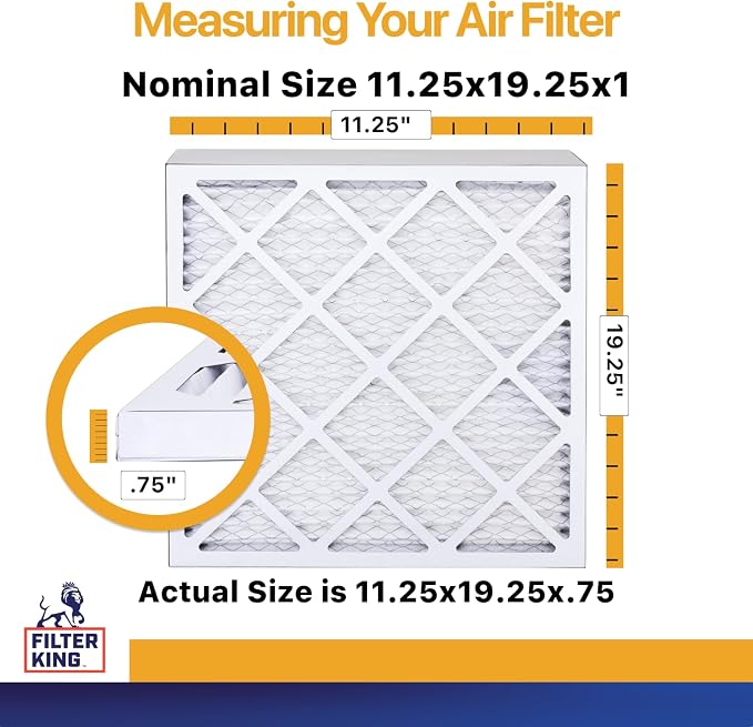 Filter King 11.25x19.25x1 Air Filter | 12-PACK | MERV 13 HVAC Pleated A/C - Image 2
