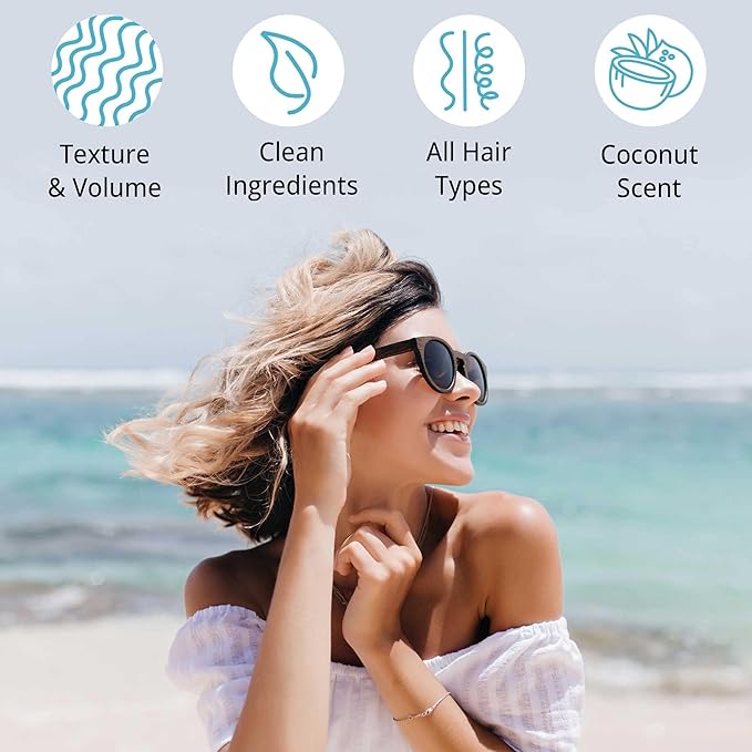 Beauty by Earth Sea Salt Spray for Textured Beach Waves & Volume - USA Made with Organic Ingredients, Texturing and Volumizing Spray for Fine Hair for Men & Women