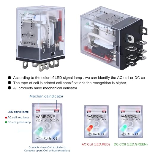 8-Pin 10 AMP 24V DC Relay Coil - Image 6