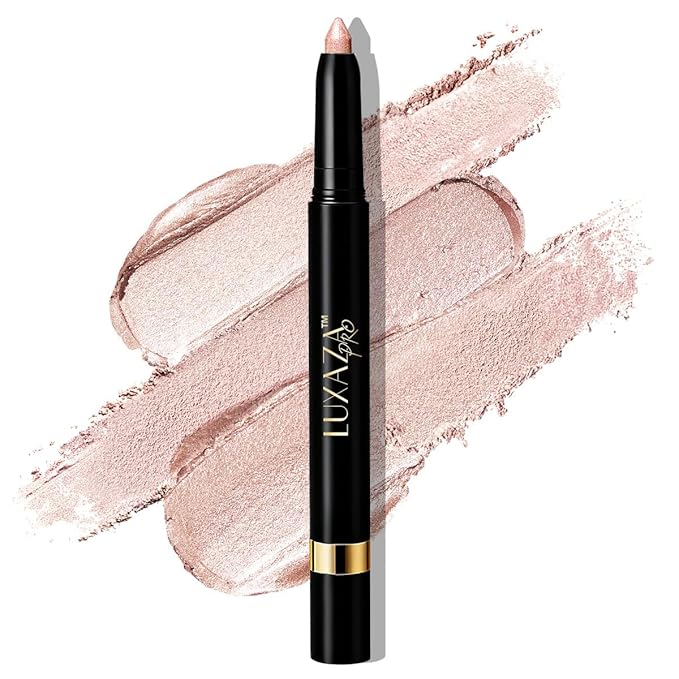 Nude Eyeshadow Stick Makeup Set 1PCS, Neutral Shimmer And Matte Cream Eye Shadow Palette, Metallic Bronze Smoky Eyeliner Brightener Crayon Pencil Kit, Ideal Gift for Women -Rosé-Amethyst