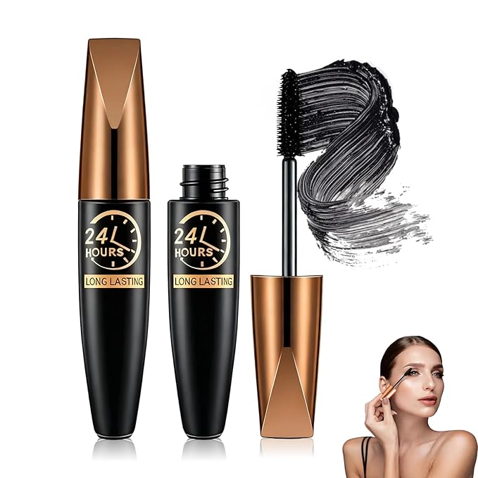 2PCS 4D Silk Fiber Lash Mascara, 2026 New Black Fibre Mascaras,Waterproof Smudge Proof, Lengthening and Thick, Long Lasting, All Day Exquisitely Full