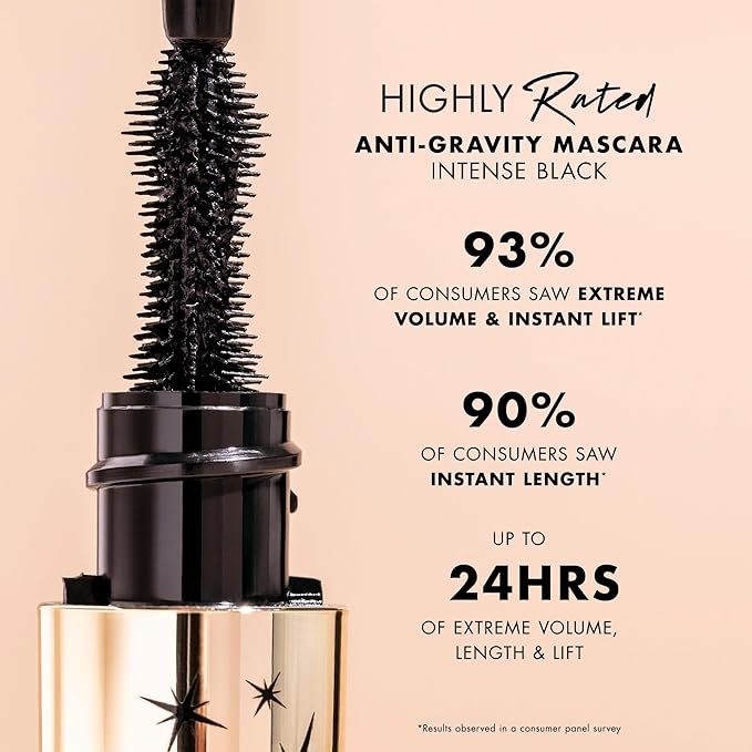 Milani Mascara Volume and Length, Highly Rated Anti-Gravity Black Shade with Castor Oil and Molded Hourglass Shaped Lash Coating Mascara Wand