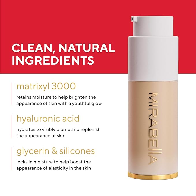 MIRABELLA - Invincible for All HD Liquid Foundation, Moisturizing Face Products for All Skin Types, Full-Coverage Lightweight Foundation Makeup, Moisturizing & Hydrating Beauty Care, Porcelain P10