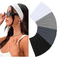 Huachi Headbands for Women Non Slip 16 Pack Elastic Sports Hair Bands for Women, Soft Cotton Cloth Headband for Workout Yoga Fashion Hair Accessories, Black White Gray Trendy Head Bands