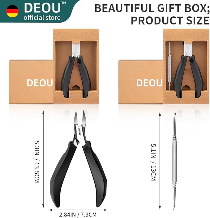 DEOU Toenail Clippers Blade for Ingrown and Thick Nails Stainless Steel Pedicure Tools at Home ingrown toenail Treatment Professional Podiatrist Nail Clippers with Upgraded Handle (Eagle Beak Pliers)