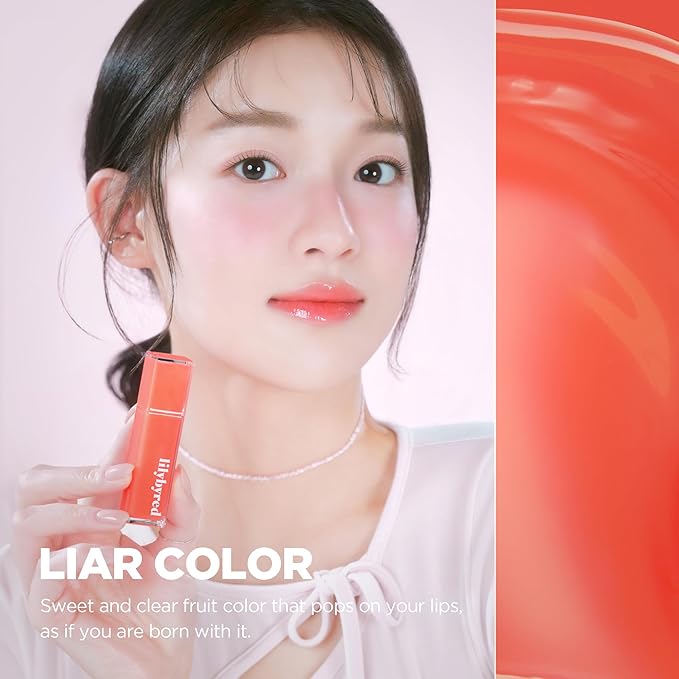 lilybyred Bloody Liar Coating Tint | Korean Glossy Lip Stain, Vivid & Juicy Color, Syrupy Shine, Moisturizing, Long-Lasting & Smudge-Proof, Non-Sticky, Lightweight, 0.14 oz. (04 Shy Peach)