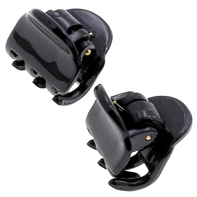 Camila Paris CP3288 French Hair Clip for Women, Set of 2 Small Black Girls Hair Claw Clips Fashion Durable Hair Accessories for Women, Luxury Ladies Strong Hold No Slip Grip Clamp, Made in France
