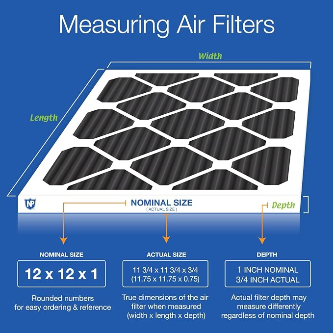 Nordic Pure 12x12x1 Pure Carbon Pleated Odor Reduction Furnace Air Filters 2 - Image 2