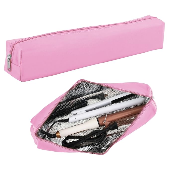 Professional Hot Hair Tools Organizer Bag Portable Travel Heat Resistant Storage Case Pouch for Curling Irons, Flat Irons, Hair Straightener and Styling Tools(17.7" x 3.2"x 3.2")