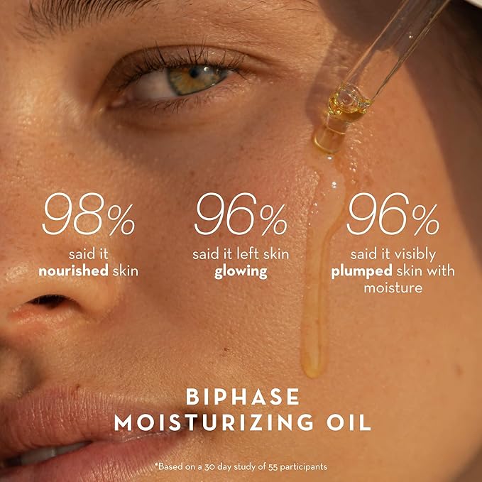 Furtuna Skin Biphase Moisturizing Oil - Hydrating, Plumping & Protecting Face, Neck, and Decollete Oil, Vegan & Cruelty-Free, Organic Olive Oil-Infused, 30ml