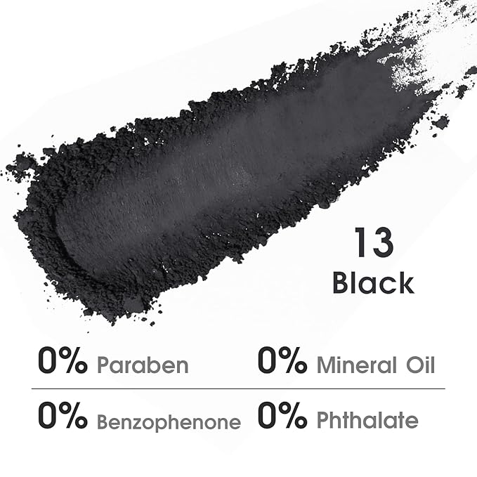 UCANBE Black Single Eyeshadow Palette, Highly Pigmented Matte Eye Shadow Powder, Professional Long-Lasting Waterproof Makeup Palette