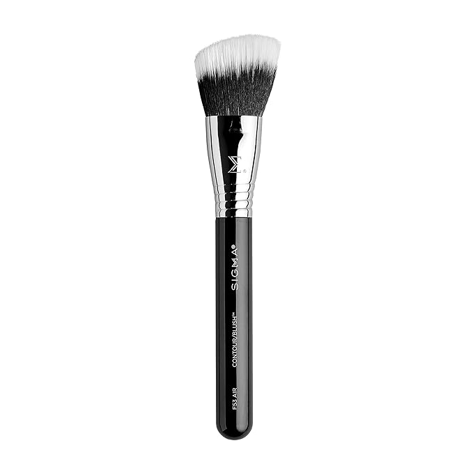 Sigma Beauty F53 Air Contour and Blush Brush – Angled Makeup Brush for Blush & Bronzer, Perfect for Sheer to Medium Coverage, Professional, Streak-Free Application (1 Brush)