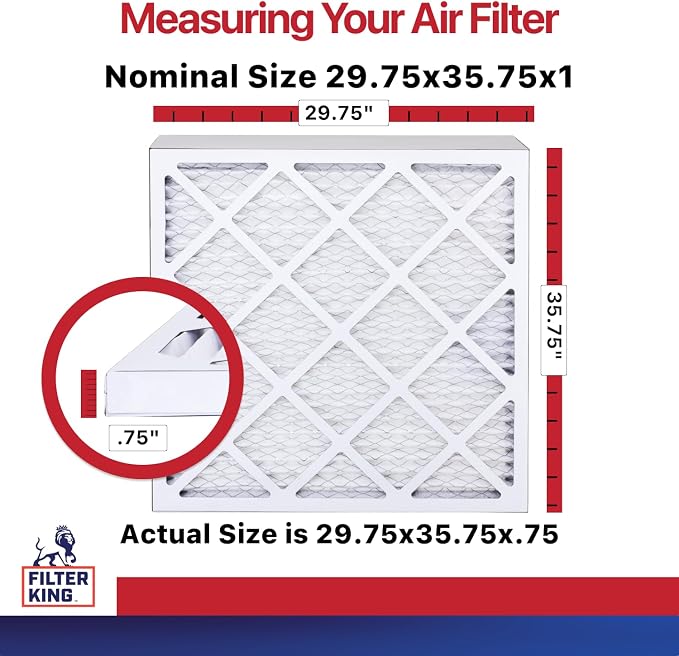 Filter King Air Filters 29.75x35.75x1 | 4-PACK | MERV 11 HVAC Pleated AC - Image 2