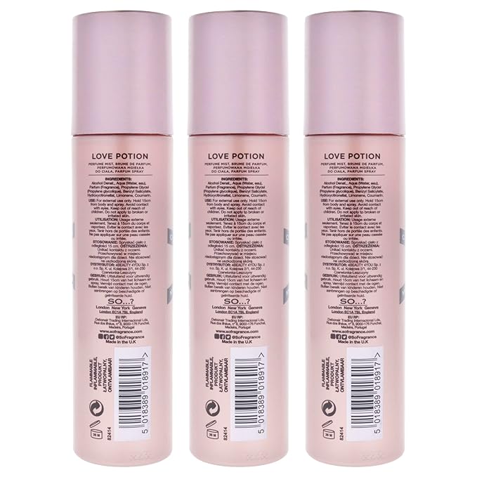 So...? Love Potion Perfume Mist for Women - 4.7 oz Mist - Pack of 3