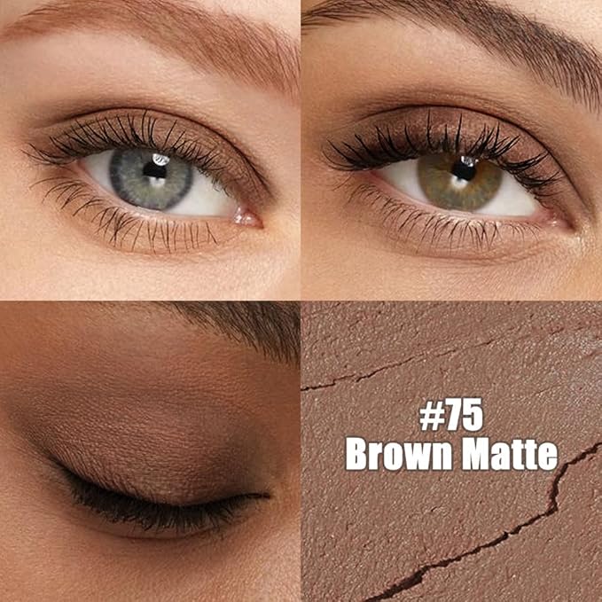 Kaely Cream Eye Shadow Sticks, Brown Matte Eyeliner Pencil Eyeshadow Palette Makeup, Eye Highlighter Brightener Stick for Older Women Waterproof Pigmented, sombras para ojos, New-75