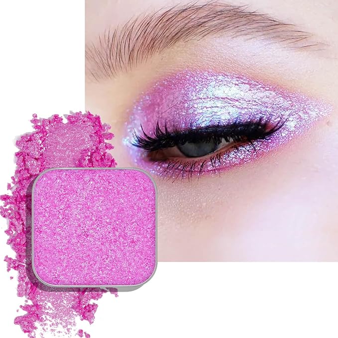 Chameleon Single Eyeshadow,Soft Pink-White,Pressed Powder,High Pigment,Smudge-Proof, Smooth Blend, All-Day Wear,Square Pan,Fits Magnetic Palettes(Opal Kiss)