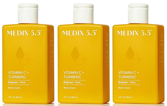 Medix 5.5 Vitamin C Cream Body Lotion & Face Moisturizer | Anti Aging Vitamin C Lotion For Women & Men Helps Soften The Look Of Dark Spots, Wrinkles, & Uneven Looking Skin Tone, 3OZ, 3PC Travel Size