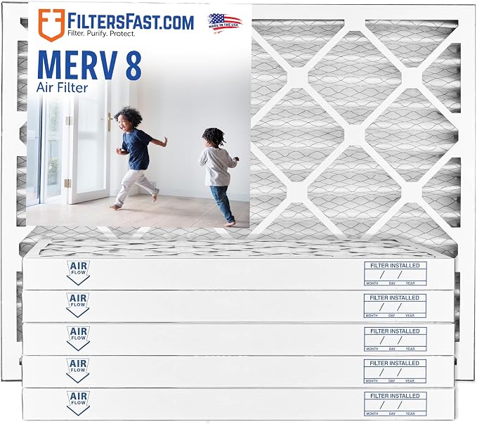 Filters Fast 25x25x2 Pleated Air Filter Merv 8, 2” AC Furnace Air Filters by FiltersFast