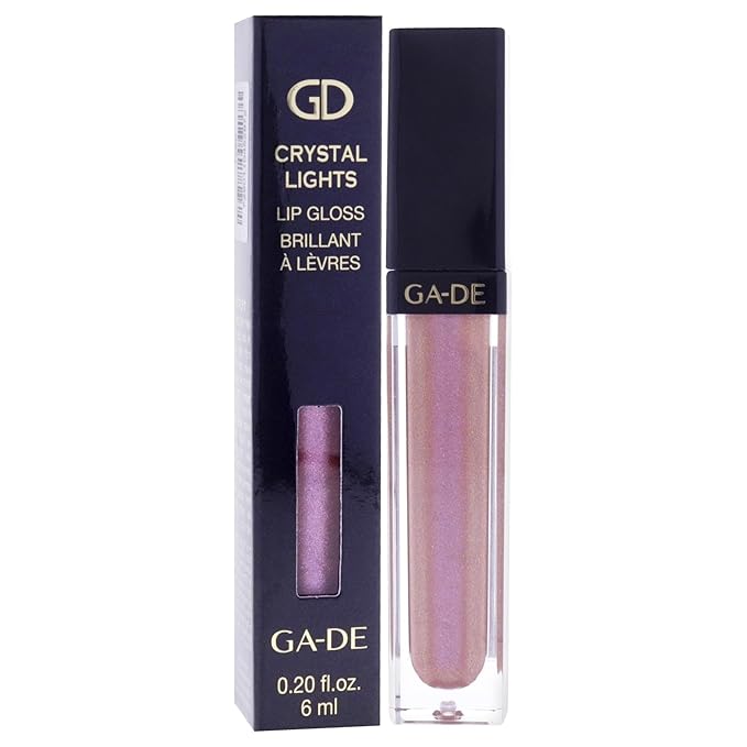 GA-DE Crystal Lights Lip Gloss, 805 - Enriched with Light-Reflecting Crystal Pearls - Smooth Silky, Rich Color - Moisturizes and Adds Shine - 0.2 oz