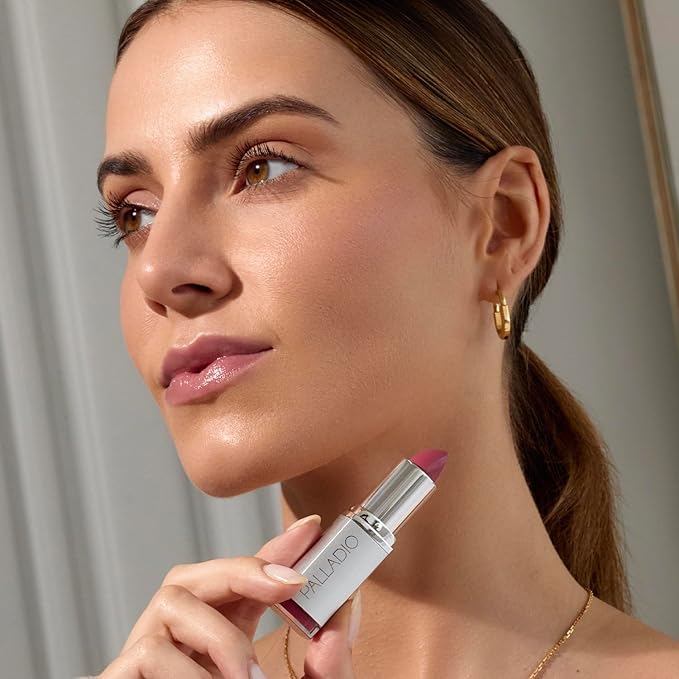 Palladio Herbal Lipstick, Rich Pigmented and Creamy Lip Color, Infused with Safflower, Ginseng, Ginkgo Biloba, Camellia and Aloe, Prevents Lips from Drying, Combats Fine Lines, Long Lasting, Cameo
