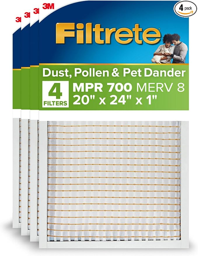 Filtrete 20x24x1 AC Furnace Air Filter, MPR 700, MERV 8, Tough on Pollen by Filtrete