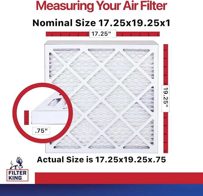 Filter King 17.25x19.25x1 Air Filter | 6-PACK | MERV 11 HVAC Pleated A/C - Image 2