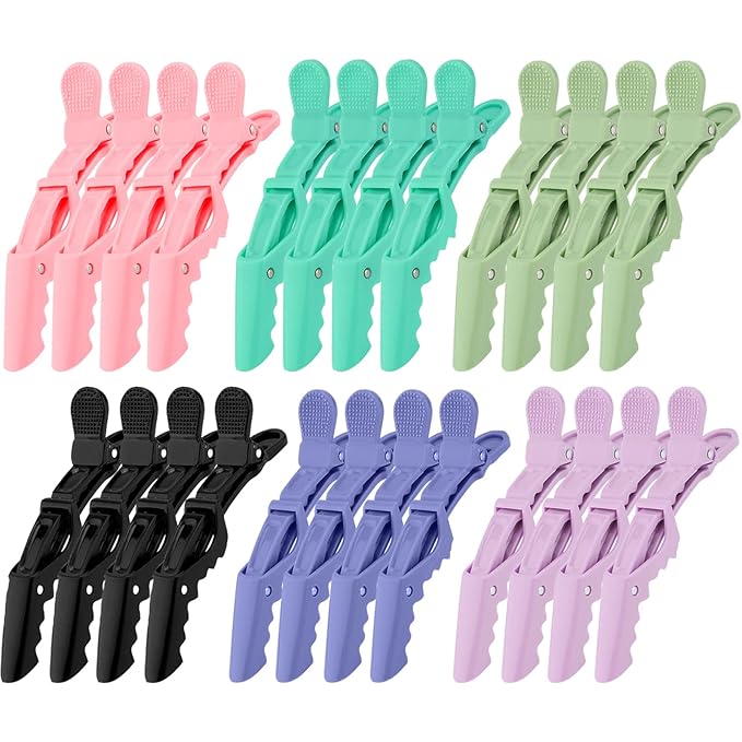 Ondder 24 Pack Alligator Hair Clips, 4.5 inch Clips for Hair Sectioning, Hair Styling Accessories for Women Men Girls Teens, Multicolor