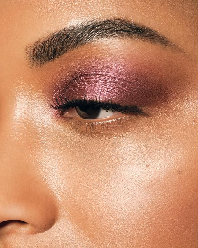 MAKE Beauty Multi-Chromatic Eye Shadow. Metal Reflecting Luminous Foil Finish Creamy, Buildable, Dimensional Long-wear, Crease-proof Powder Eyeshadow, Multichrome Shade - Glaze, Light Champagne