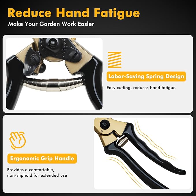 RESTMO 8.6" Professional Pruning Shears, Premium Titanium SKS5 Steel Blade for Long-Lasting Sharpness, Forged Aluminum Handles for Durability, Bypass Pruners for Gardening, Clippers & Scissor Tool