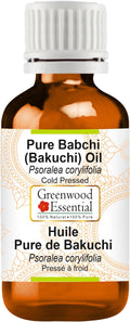 Greenwood Essential Babchi (Bakuchi) Oil (Psoralea corylifolia) | Cold Pressed | Natural | Undiluted | For Diluting Essential Oils | For Skin & Massage | Men & Women | 50ml (1.69 oz)